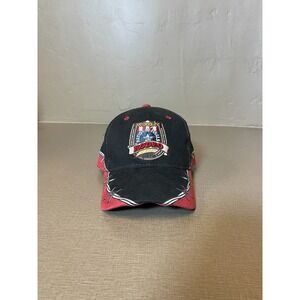 VINTAGE Wrangler Rodeo Hat Cap Black Strap Back National Finals 2007 Barbwire